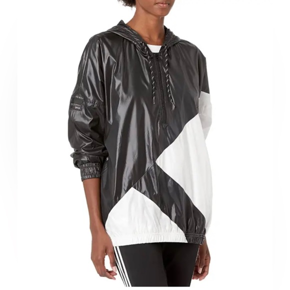 NWOT Adidas Equipment  shiny colorblock windbreaker size Xl - Picture 4 of 13